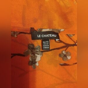 Le Chateau Bright Orange Floral Dress
